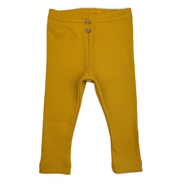 Legginsy chłopięce musztarda