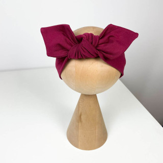 Turban z kokardą i chusta bordo