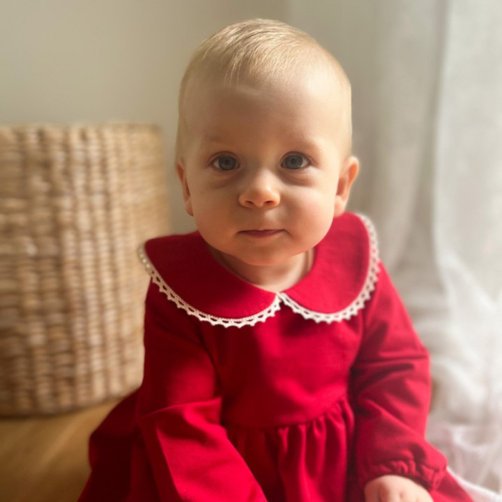 Rozalia czerwień z koronką