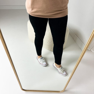 Legginsy damskie prążek czarny