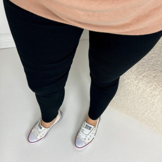 Legginsy damskie prążek czarny
