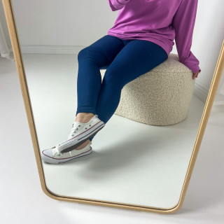 Legginsy damskie prążek granat