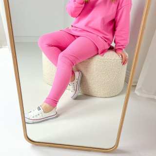 Legginsy damskie prążek candy pink