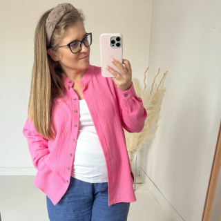 Koszula Paula muślin Candy pink