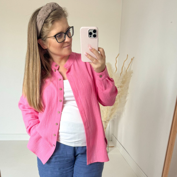 Koszula Paula muślin Candy pink